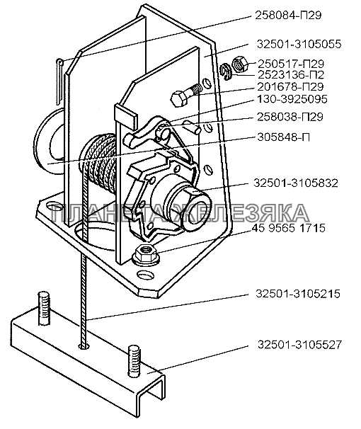 Держатель запасного колеса ЗИЛ-5301 (2006)